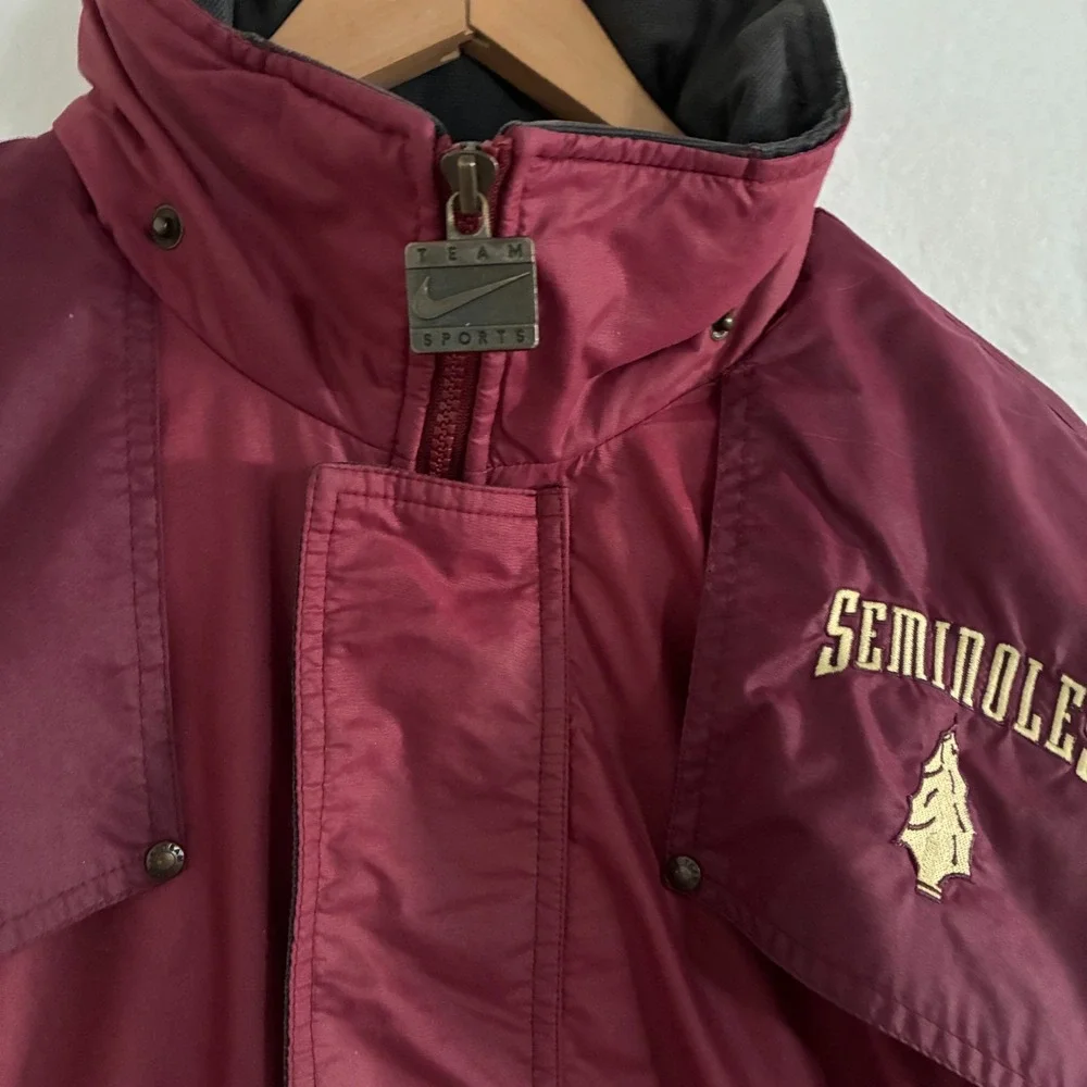 Vtg Nike‎ Florida State University Seminoles Down Puffer Jacket XL Embroidered